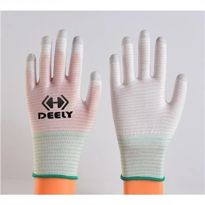 U3 Karbon Fiber Polyester Beyaz PU Kaplamalı Eldiven